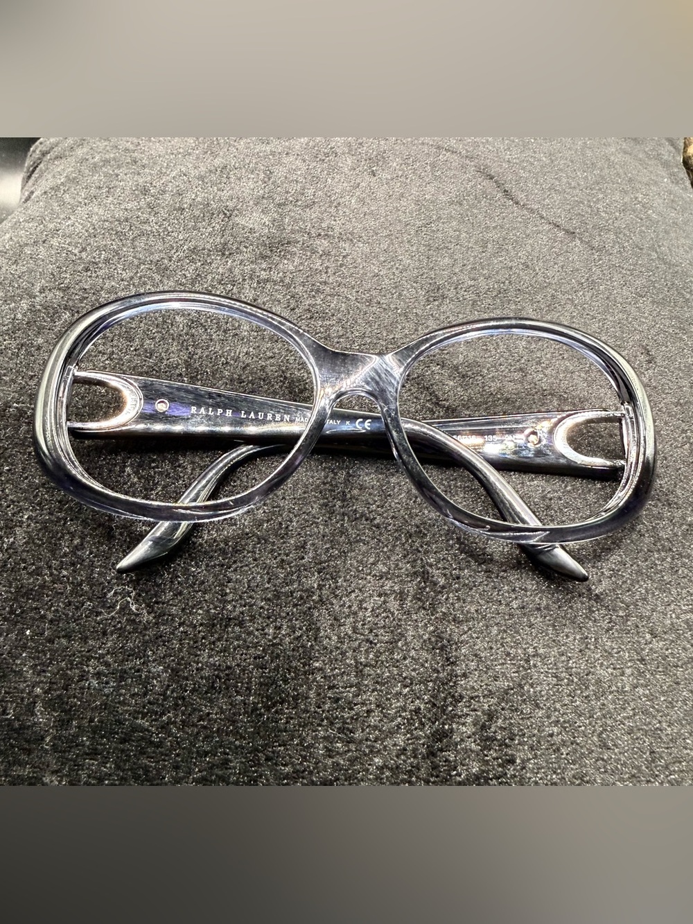 Ralph Lauren Translucent Gray Round Decorative Glasses Accent
